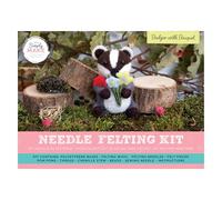 Simply Make Needle Felting Kit, Badger with Bouquet, Needle Felting Kit with Felting Needles and Felting Wool, Ideal Needle Felting Kits for Beginners, Fun DIY Craft Kit