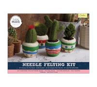Simply Make Needle Felting Kit, Cactus 4 Pack, Multicoloured, Single Craft Kit, Needle Felting Kit with Felting Needles and Felting Wool, Ideal Needle Felting Kits for Beginners, Fun DIY Craft Kit
