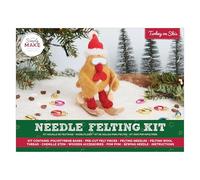 Simply Make Needle Felting Kit Christmas Turkey on Skis, Including Wool, Needles, Tools, Beginners, Needle Felting Craft Kits, Starter Hobby Craft, Decoration, Gift, Hobbies for Crafty Enthusiasts