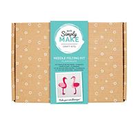 Simply Make Needle Felting Kit - Flamingos (2pk) Design for Kids and Adults, Including Wool, Needles, and all Tools, Perfect for Adult Crafts and Beginners - Needle Felting Art & Craft Kit