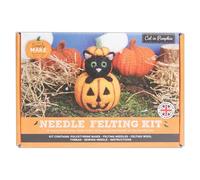 Simply Make Needle Felting Kit Halloween Cat in Pumpkin, Including Wool, Needles, Tools, for Beginners, Craft Kits, Starter Hobby, Decoration, Gift, Hobbies for Crafty Enthusiasts