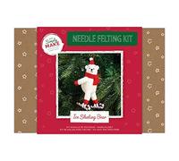 Simply Make Needle Felting Kit - Ice Skating Bear Design for Kids and Adults, Including Wool, Needles, and All Tools, Perfect for Adult Crafts and Beginners - Needle Felting Art & Craft Kit