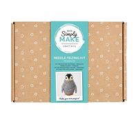 Simply Make Needle Felting Kit - Penguin Design for Kids and Adults, Including Wool, Needles, and all Tools, Perfect for Adult Crafts and Beginners - Needle Felting Art & Craft Kit