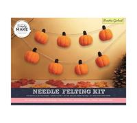 Simply Make Needle Felting Kit - Pumpkin Garland Design for Kids and Adults, Including Wool, Needles, and All Tools, Perfect for Adult Crafts and Beginners - Needle Felting Art & Craft Kit