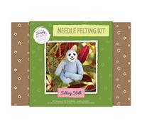 Simply Make Needle Felting Kit - Sitting Sloth Design for Kids and Adults, Including Wool, Needles, and All Tools, Perfect for Adult Crafts and Beginners - Needle Felting Art & Craft Kit