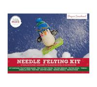 Simply Make Needle Felting Kit, Snowboard Penguin, Multicoloured, Single Craft Kit, Needle Felting Kit with Felting Needles and Felting Wool, Ideal Needle Felting Kits for Beginners, Fun DIY Craft Kit