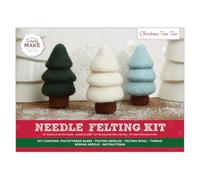 Simply Make Needle Felting Kit, Tree Trio, Multicoloured, Single Craft Kit, with Felting Needles and Wool, Ideal Kits for Beginners, Fun DIY Crafts