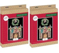 Simply MAKE Sequin Craft Kit - Christmas Fireplace Design for Kids and Adults, Vibrant Sequins for Mosaic Crafts, Pin Art Sequins for Crafting, Perfect for Adult Crafts - Sequin Art & Craft Kit