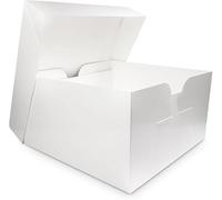 Simply Making 13" Square White Cake Box, 6" Deep - Pack of 10 x 13 Inch Cake Boxes - Sturdy Protective Box for Safely Carrying and Transporting Cakes - 13x13x6