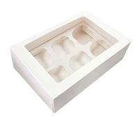Simply Making 2 x Cupcake Boxes 6 Hole with Window and Removable Inserts, 3" Deep - Sturdy Protective Cake Box for Safely Carrying and Transporting Cupcakes and Muffins