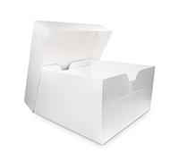 Simply Making 8" Square White Cake Box, 6" Deep - Pack of 10 x 8 Inch Cake Boxes - Sturdy Protective Box for Safely Carrying and Transporting Cakes - 8x8x6