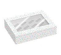 Simply Making Sprinkles Cupcake Box, Christmas Treats, Festive Cupcakes, Holds 6 or Holds 12 (Pack of 2) (Holds 12)