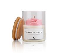Simply MLC Tranquil Bloom Scented Candle - Rose, Geranium & Eucalyptus Aromatherapy - 227g Soy Wax, Hand Poured, Glass Jar with Lid, Cotton Wick, Medium Strength, 40hr Burn, Luxury Romantic Gift