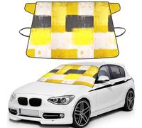 Simply Modern Grey And Yellow Abstract, Car Windshield Cover, Protective Windscreen Cover - Snow Ice Sun UV Dust Water Resistant - Fit for Most Cars