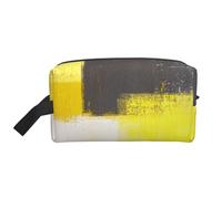 Simply Modern Grey and Yellow AbstractLarge Capacity Cosmetic Organizer,Travel Makeup Bag for Women