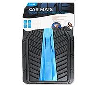 Simply MR2020 Black PVC Car Mats with Blue Metalic Detail & Carbon - Durable, Easy to Clean, Non-Slip long lasting protection includes x2 Front Mats and x2 Rear Mats - Universal Fit for all Vehicles