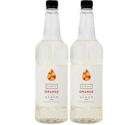 Simply Orange Syrup, Vegan & Nut Free Flavoured Syrup for Coffee, Cocktails & Baking (1 Litre) (Pack of 2)