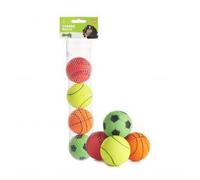 Sharples Sponge Dog Toy Balls (4pk) (Multicoloured)