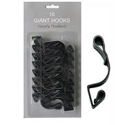 Simply Products 16 Giant Christmas Gutter Hooks Weatherproof Plastic for Hanging Outdoor Christmas String Lights, Fairy Lights or Rope Lights Gutter Clips - (Black)