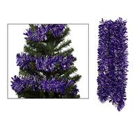 Simply Products 4M Chunky/Fine Cut Christmas Tinsel Garland Decoration (Dark Purple & Silver)