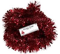 Simply Products 4M Chunky/Fine Cut Christmas Tinsel Garland Decoration (Red)