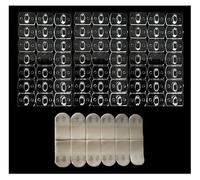 Simply Products 60pc Mini Clear Decorating Hooks with Self Adhesive pads, Clips for String Lights, Fairy Multi-Function Decor Hanging Clip Home, Office, School (60 Pcs Hooks)