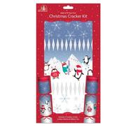 Simply Products 6pc Make and Fill Your Own Christmas Party Cracker Kit - Festive Seasonal Cracker Craft DIY Kit (Penguins Skiing)
