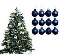 Simply Products Christmas Baubles 3.8cm - Great Christmas Tree Hanging Ball Decorations, Matte & Glitter Baubles Pack of 12-3.8cm (Navy Matte & Glitter)