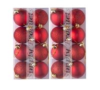 Simply Products Christmas Baubles 5cm - Great Christmas Tree Hanging Ball Decorations, Matte & Glitter Baubles (Red, 16 Pack - 5cm)