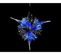 Simply Products Foil Garland Long Star - Christmas Hanging Decoration Wall Ceiling Xmas Deco (Royal Blue & Silver)