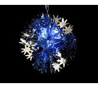 Simply Products Foil Garland Star Ball - Christmas Hanging Decoration Wall Ceiling Xmas Deco (Royal Blue & Silver)