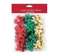 Simply Products Gift Wrapping Bows, Large Christmas Metallic Gift Bows (Red, Green & Gold)