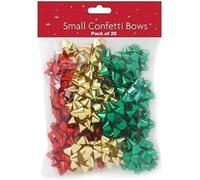 Simply Products Gift Wrapping Bows, Small Christmas Metallic Gift Bows (Red, Green & Gold)