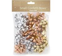 Simply Products Gift Wrapping Bows, Small Christmas Metallic Gift Bows (Rose Gold, Silver & Gold)