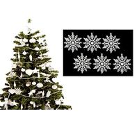 Simply Products Pack of 6-10cm Glitter Hanging Decoration, Snowflakes Christmas Tree Decorations (White)