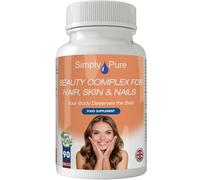 Simply Pure Beauty Complex for Hair, Skin & Nails | Keratin Strengthening MSM with Collagen Boosting Marine Chondroitin, Silica & Vitamin C | GM Free | Gluten Free