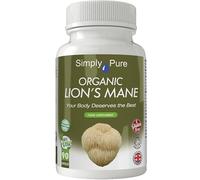 Simply Pure Organic Lion's Mane for Improved Focus and Calm | 100% Pure Hericium erinaceus - Not an Extract | 500mg Capsules x 90 | Soil Association Certified | Gluten Free | GM Free | Vegan
