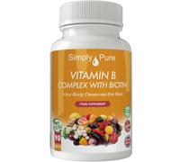 Simply Pure Vitamin B Complex with Biotin for Tiredness, Hair Strength & Growth and Immunity Boost | 275 mg Tablets x 90 | Gluten Free | GM Free | Vegan