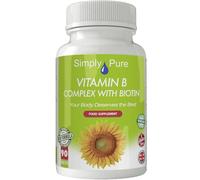 Simply Pure Vitamin B Complex with Biotin for Tiredness, Hair Strength & Growth and Immunity Boost | New Formula | 195mg Tablets x 90 | Gluten Free | GM Free | Vegan
