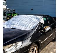 QFR01 Extra Large Premium Quilted Frost Shield for Windshields - 148cm x 118cm - includes x2 Wing Mirror Covers - Silver/Black