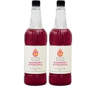 Simply Raspberry & Pineapple Cooler, Vegan & Gluten Free Beverage Syrup for Cocktails & Mocktails (1 Litre) (Pack of 2)