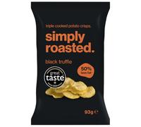 Simply Roasted - Black Truffle Crisps | 12 x 93g Sharer Bags | Earthy & Luxurious | 50% Less Fat | Under 99 Cals Per Serve | Triple Cooked for the Ultimate Crunch | Gluten & Allergen-Free