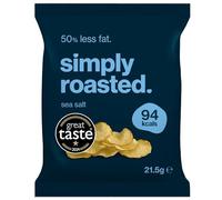 Simply Roasted - Sea Salt Crisps | 12 x 21.5g Impulse Bags | Just 3 Ingredients | Vegan | 50% Less Fat | Under 99 Calories Per Serve | Triple Cooked for the Ultimate Crunch | Gluten & Allergen-Free |
