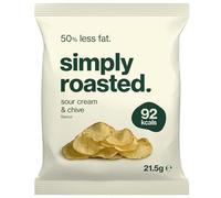 Simply Roasted - Sour Cream Crisps | 12 x 21.5g Impulse Bags | Cool & Creamy | 50% Less Fat | Under 99 Calories Per Serve | Triple Cooked for the Ultimate Crunch | Gluten & Allergen-Free