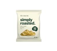 Simply Roasted - Sour Cream Crisps | 24 x 21.5g Impulse Bags | Cool & Creamy | 50% Less Fat | Under 99 Calories Per Serve | Triple Cooked for the Ultimate Crunch | Gluten & Allergen-Free