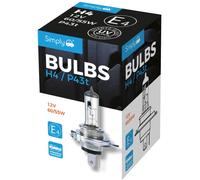 Simply S472 H4 Headlight Car Headlight Bulb, 12 V, 60V, 60/ 55W, Comply left ECE R-37, Base PK22n, Suitable for y 1 Headlights, Maximum Visibility, White