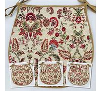 Simply Seat Pads SET OF 4 WILLIAM MORRIS INSPIRED PATTERN TAPESTRY WEAVE CHAIR SEAT PADS ( FOR SEATS APPROX. 14'' X 14''), Red