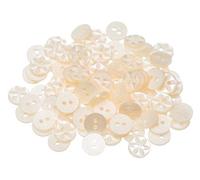 Simply Sew Crafty™ - 100 x Star Baby Buttons - 11mm, 14mm or 17mm - Pink Blue Lemon Mint White Lilac Cream (Cream, 14mm)