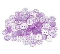 Simply Sew Crafty™ - 100 x Star Baby Buttons - 11mm, 14mm or 17mm - Pink Blue Lemon Mint White Lilac Cream (Lilac, 14mm)