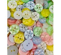Simply Sew Crafty™ - 100 x Star Baby Buttons - 11mm, 14mm or 17mm - Pink Blue Lemon Mint White Lilac Cream (Mint/White/Pink/Blue/Yellow, 14mm)